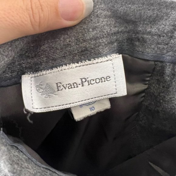 Vintage 90s Evan Picone Grey Wool Blend A Line Knee Length Small - Picture 4 of 9